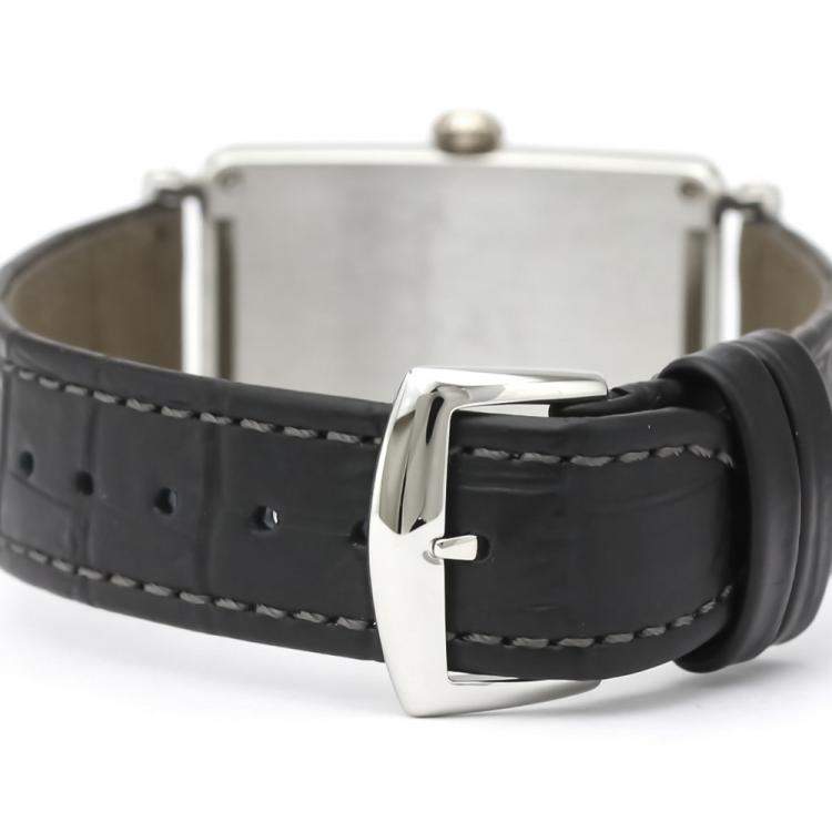 Pre Owned Franck Muller Silver Stainless Steel Long Island Japan LTD Edition 952 QZ JA Men's Wristwatch 26 MM