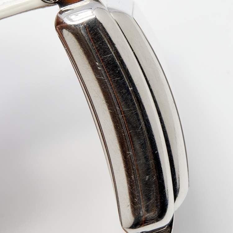 Pre Owned Frank Muller Silver Stainless Steel Alligator Cortez Conquistador 10000HCC Men's Wristwatch 40 mm