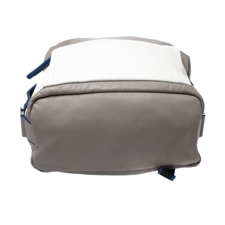 Pre Owned Furla Grey/Blue Leather Icaro Backpack