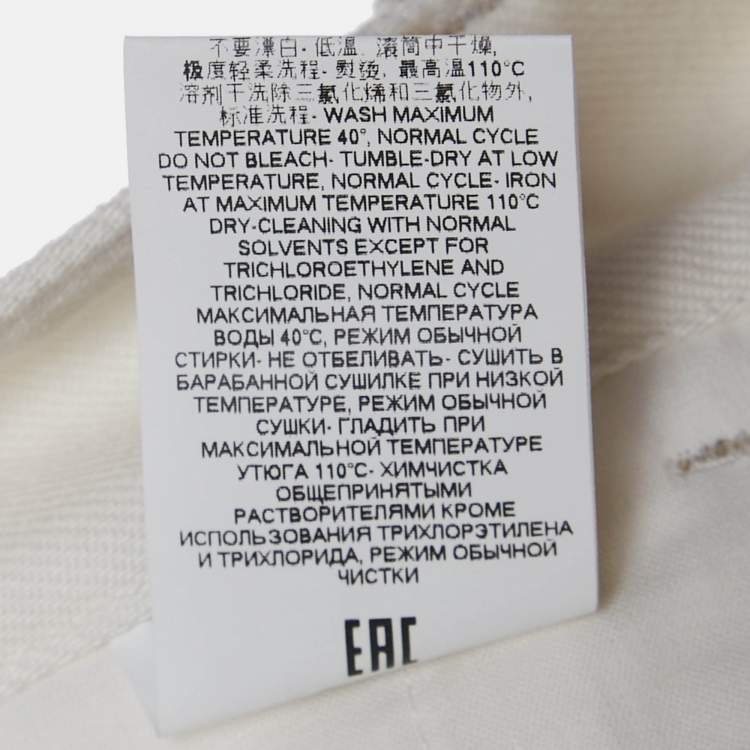 Pre Owned GCDS White Cotton Gabardine Wide Leg Pants  M
