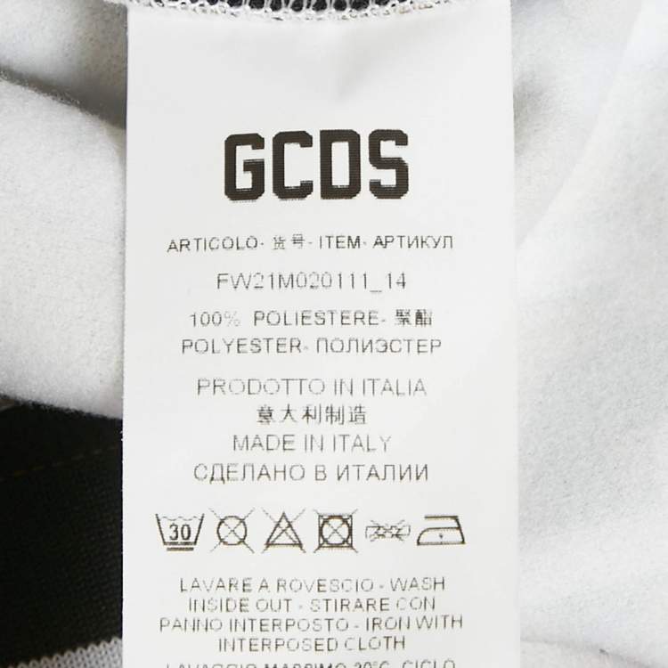 Pre Owned GCDS Brown Logo Print Jersey Zip-Up Jacket S