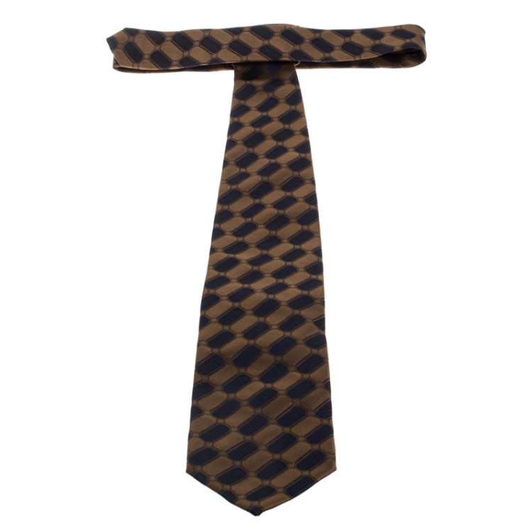Pre Owned Gianfranco Ferre Metallic Bicolor Jacquard Silk Tie