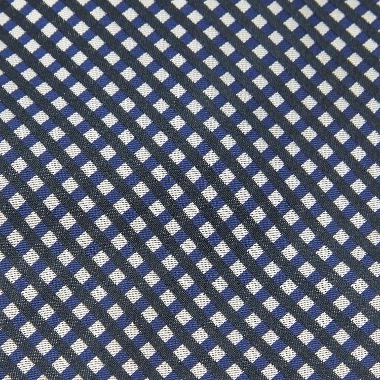 Pre Owned Gianfranco Ferre Grey/Blue Checkered Silk Tie