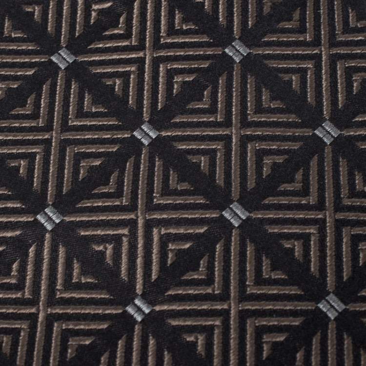 Pre Owned Gianfranco Ferre Vintage Brown Jacquard Silk Tie