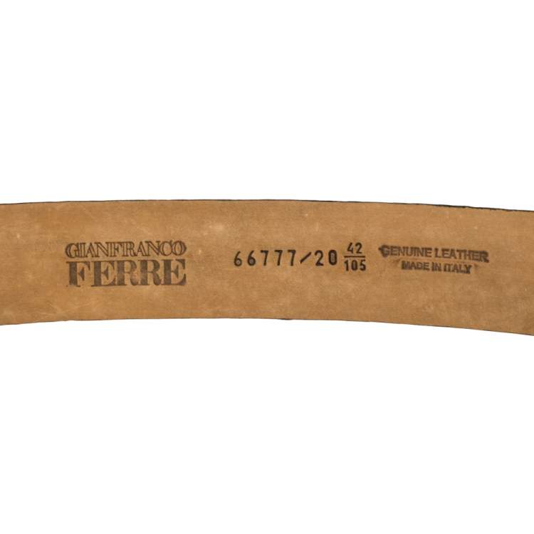 Pre Owned Gianfranco Ferre Black Woven Leather Belt 105 CM