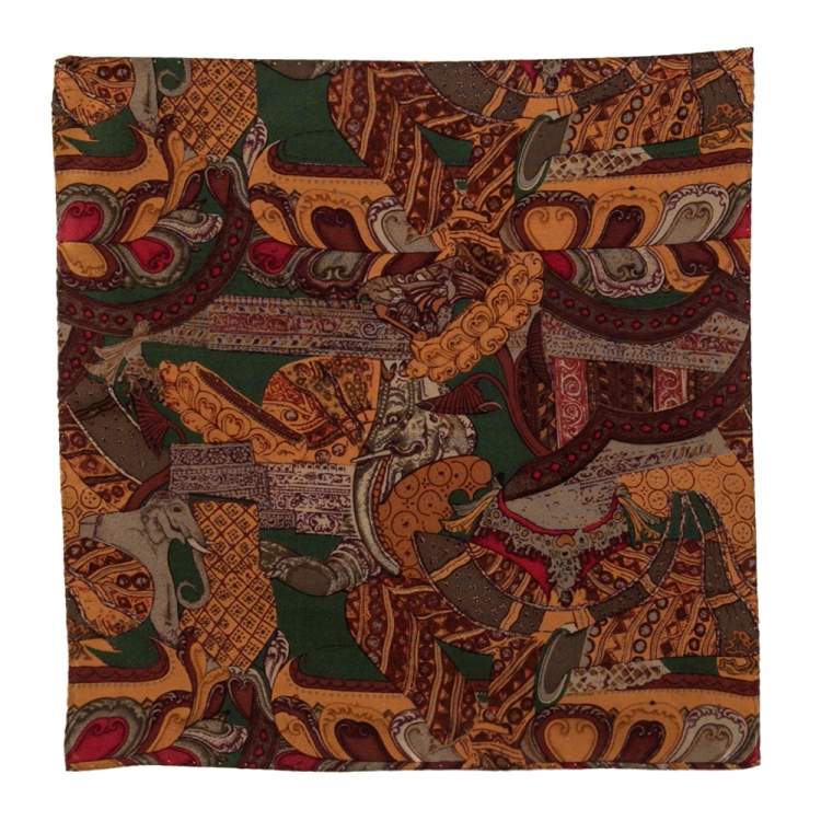 Pre Owned Gianfranco Ferre Muliticolor Printed Silk Pocket Square