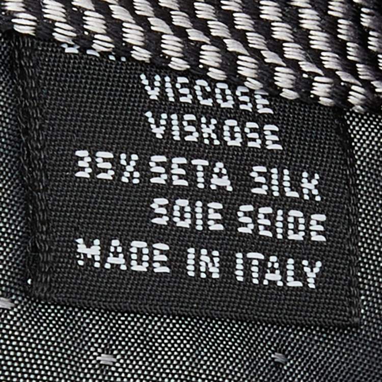 Pre Owned Gianfranco Ferre Grey & Black Diagonal Striped Jacquard Tie
