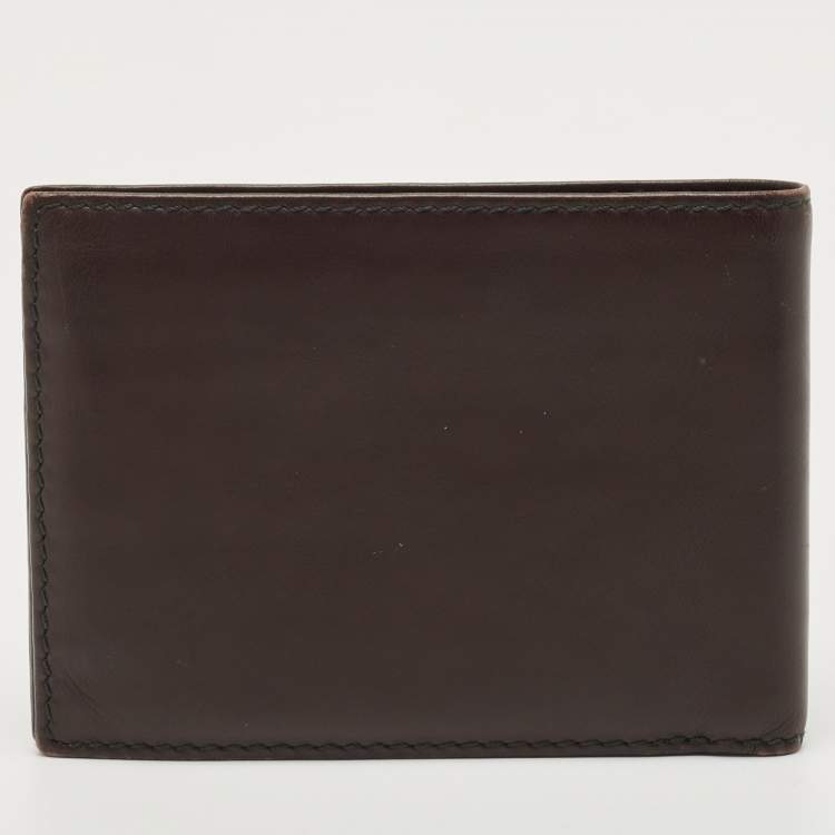 Pre Owned Gianfranco Ferre Brown Leather Bifold Wallet