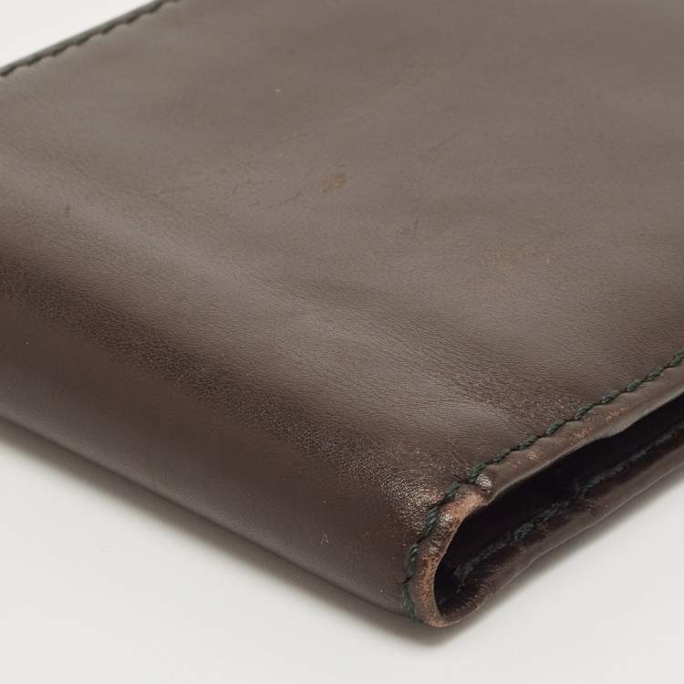 Pre Owned Gianfranco Ferre Brown Leather Bifold Wallet