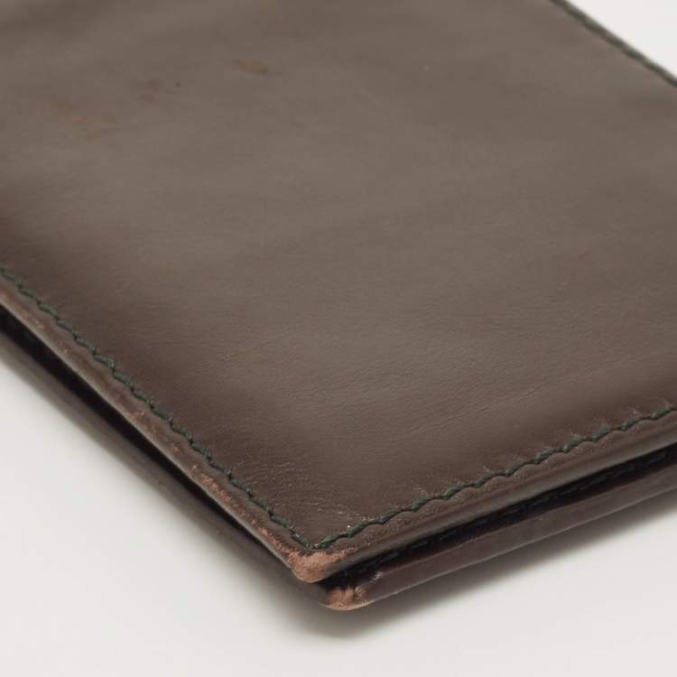 Pre Owned Gianfranco Ferre Brown Leather Bifold Wallet