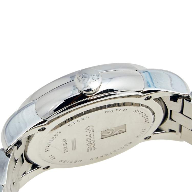 Pre Owned GF Ferre Brown Stainless Steel GF.9025B Quartz Men's Wristwatch 41 mm