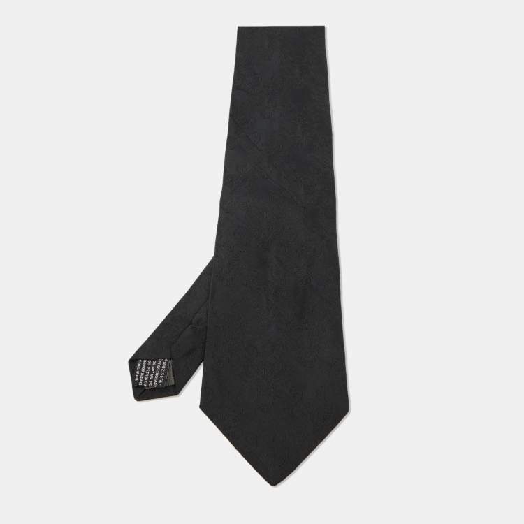 Pre Owned   Gianni Versace Vintage Black Silk Traditional Tie