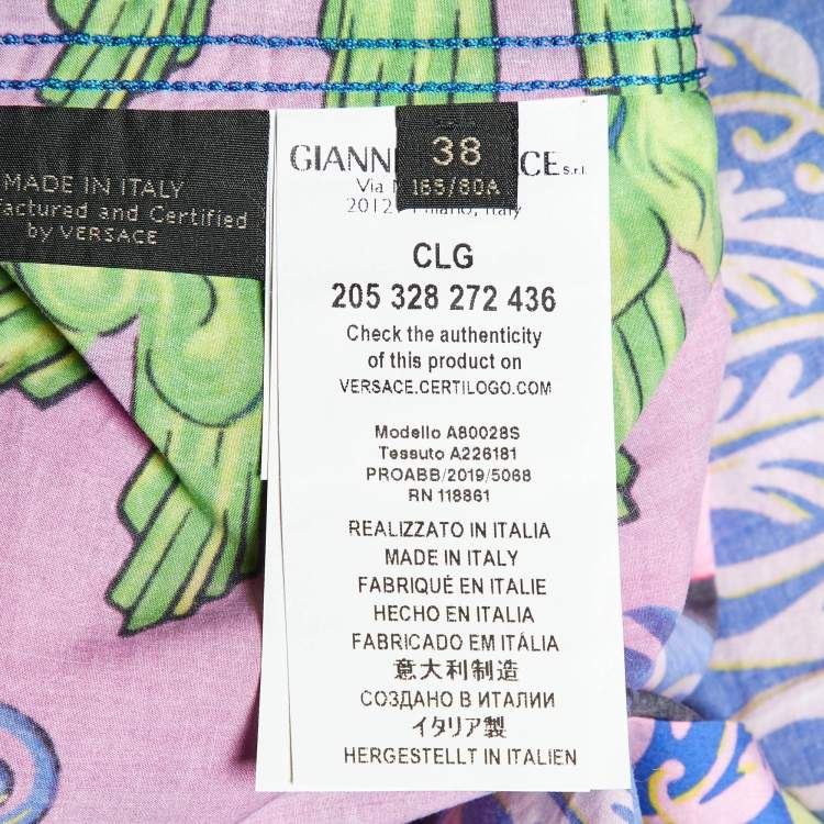 Pre Owned Gianni Versace Multicolor Printed Cotton Shirt S