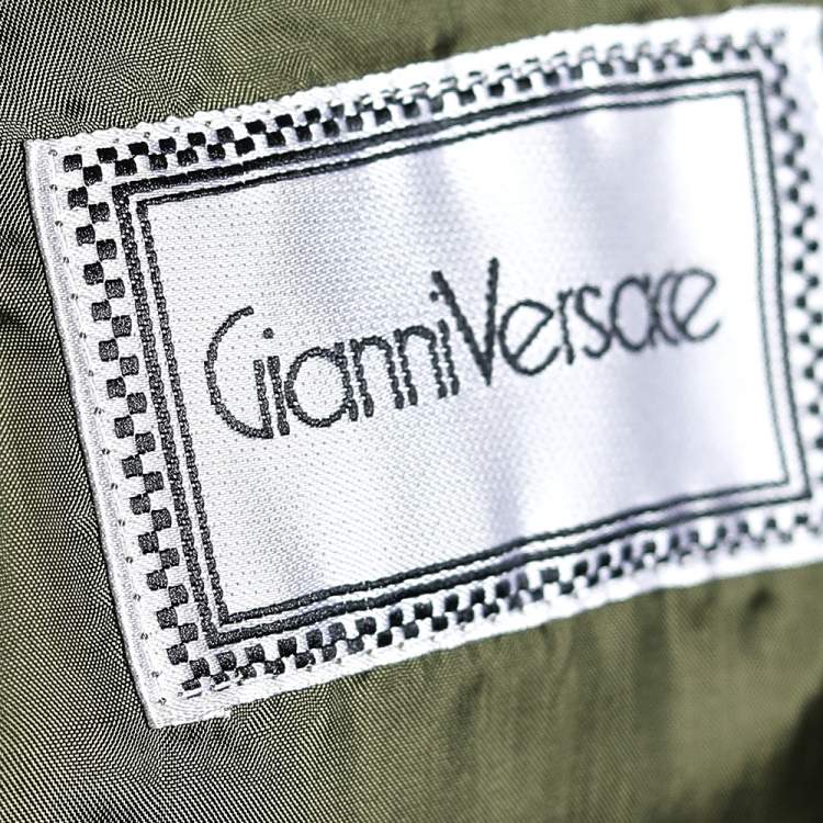 Pre Owned Gianni Versace Green Suede Button Front Blazer XXL