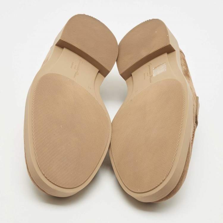 Pre Owned Gianvito Rossi Brown Suede Penny Slip On Loafers Size 46