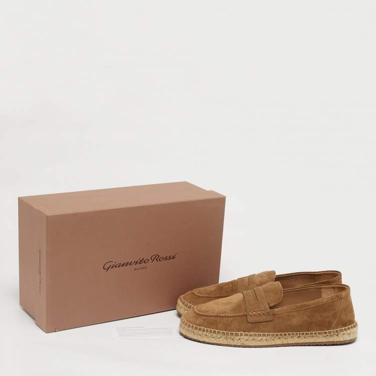 Pre Owned Gianvito Rossi Brown Suede Lido Espadrilles Size 44