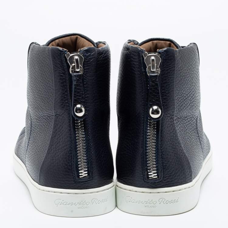 Pre Owned Gianvito Rossi Black Leather High Top Sneakers Size 43