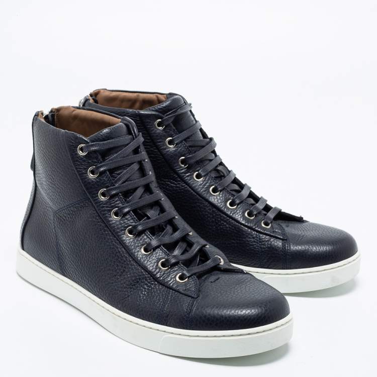 Pre Owned Gianvito Rossi Black Leather High Top Sneakers Size 43