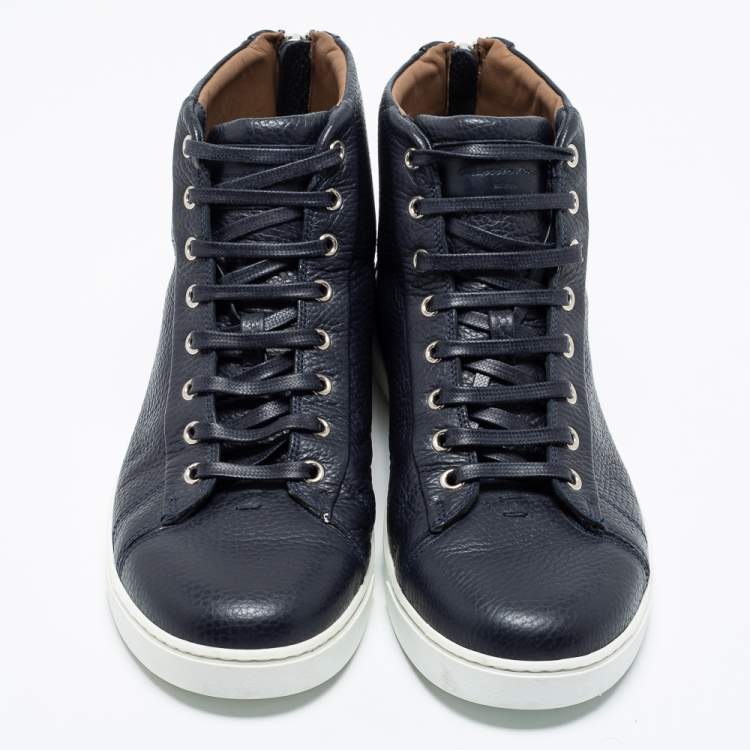 Pre Owned Gianvito Rossi Black Leather High Top Sneakers Size 43