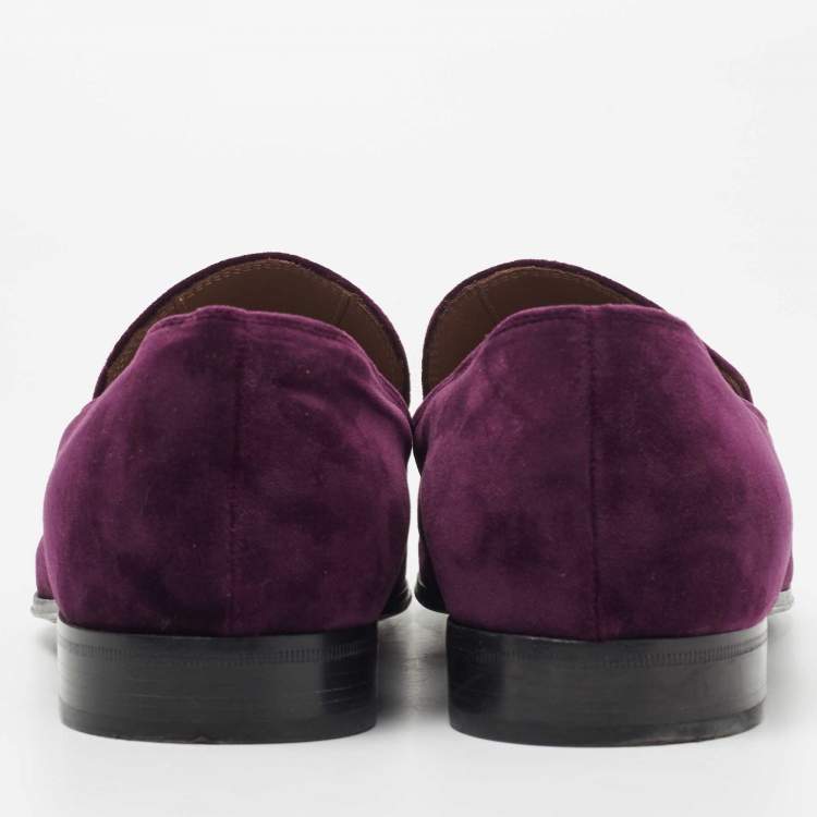 Pre Owned Gianvito Rossi Purple Suede  Slip On Loafers Size 42