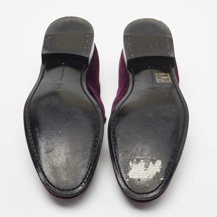 Pre Owned Gianvito Rossi Purple Suede  Slip On Loafers Size 42