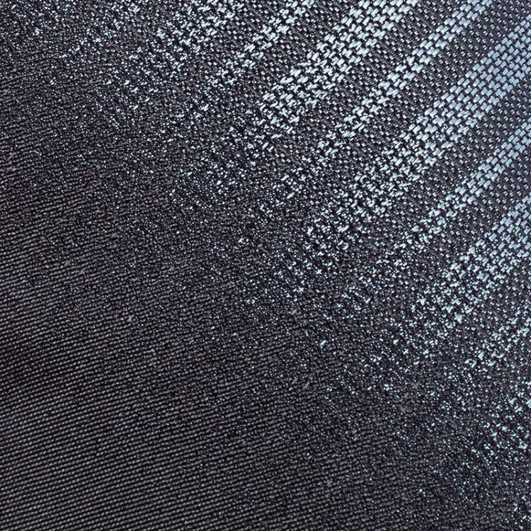 Pre Owned Giorgio Armani Grey Diagonal Degrade Striped Pattern Silk Jacquard Tie