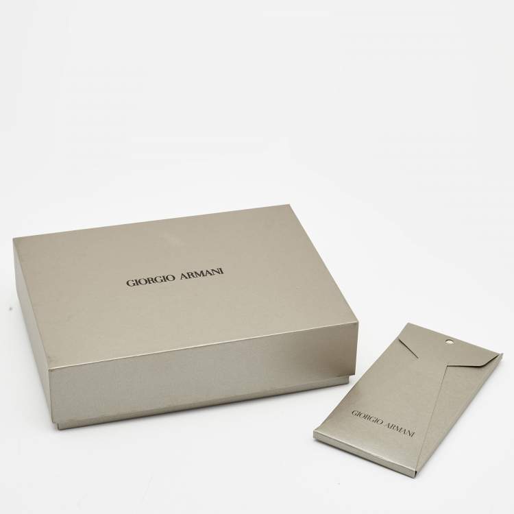 Pre Owned Giorgio Armani Black Leather Passport Holder