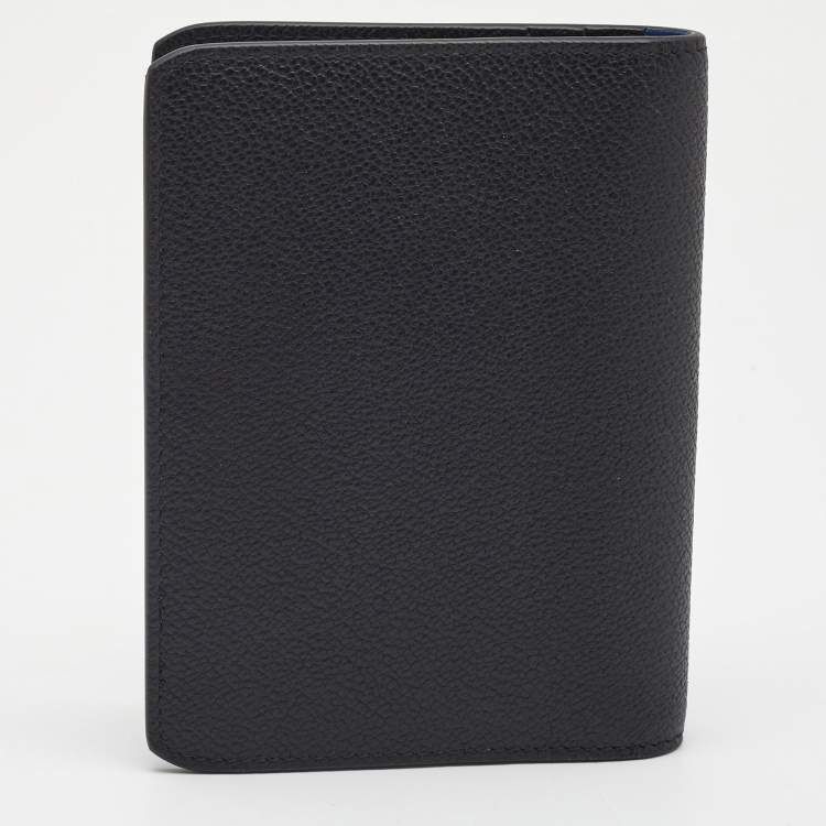 Pre Owned Giorgio Armani Black Leather Passport Holder