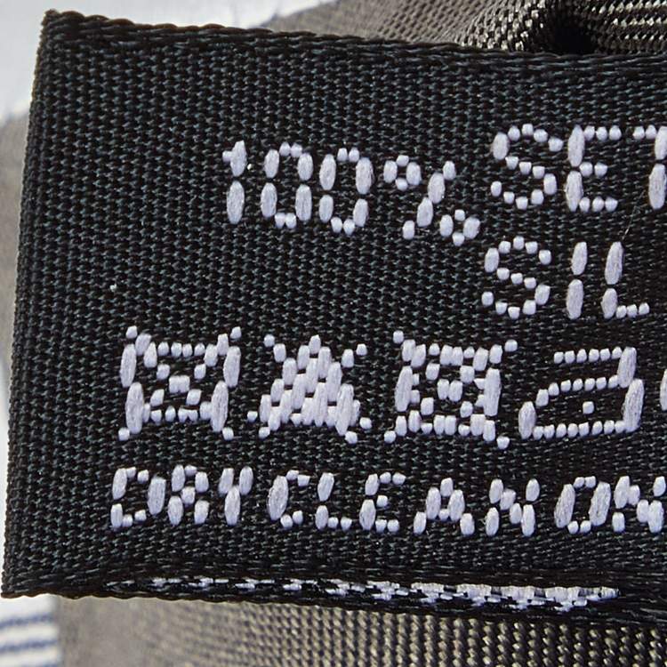 Pre Owned Giorgio Armani Grey Diagonal Striped Silk Tie