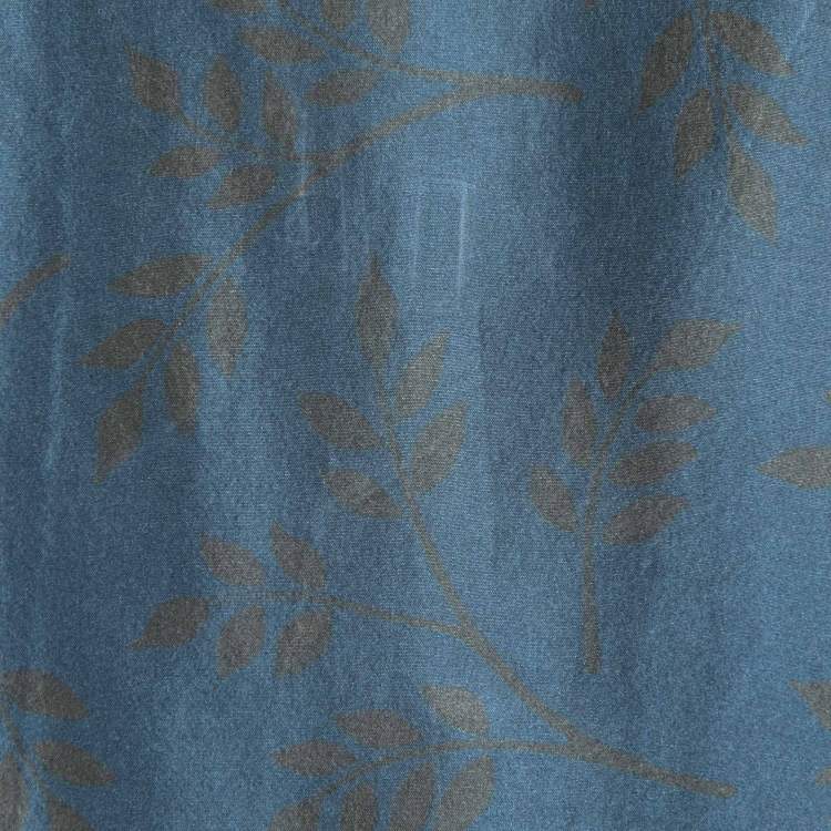 Pre Owned Giorgio Armani Blue Printed Silk Button Front Full Sleeve Shirt M