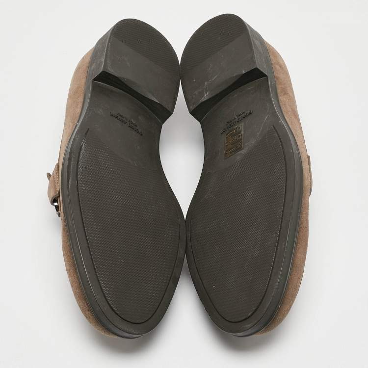 Pre Owned Giorgio Armani Brown Suede Slip On Loafers Size 43
