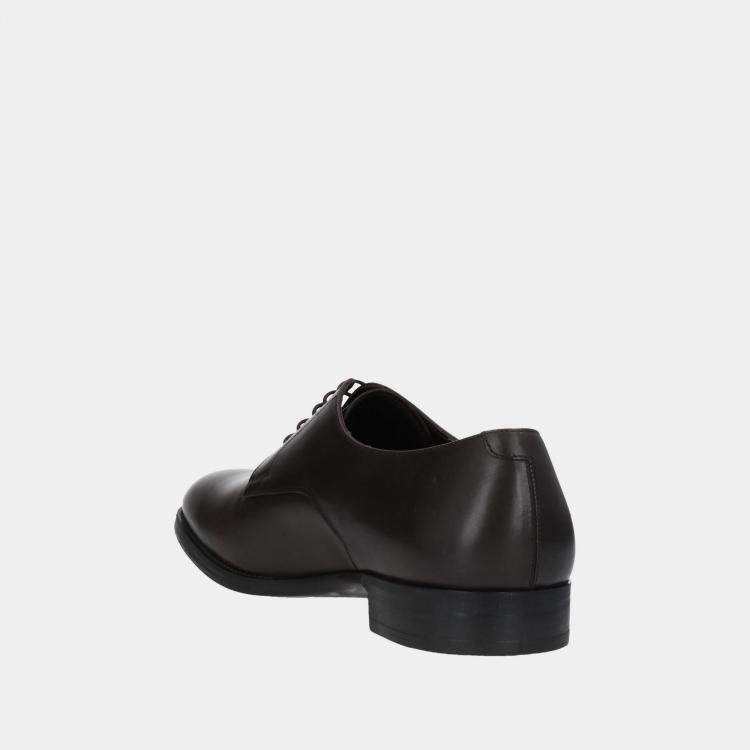 Pre Owned Giorgio Armani Brown Leather Lace Up Derby 41