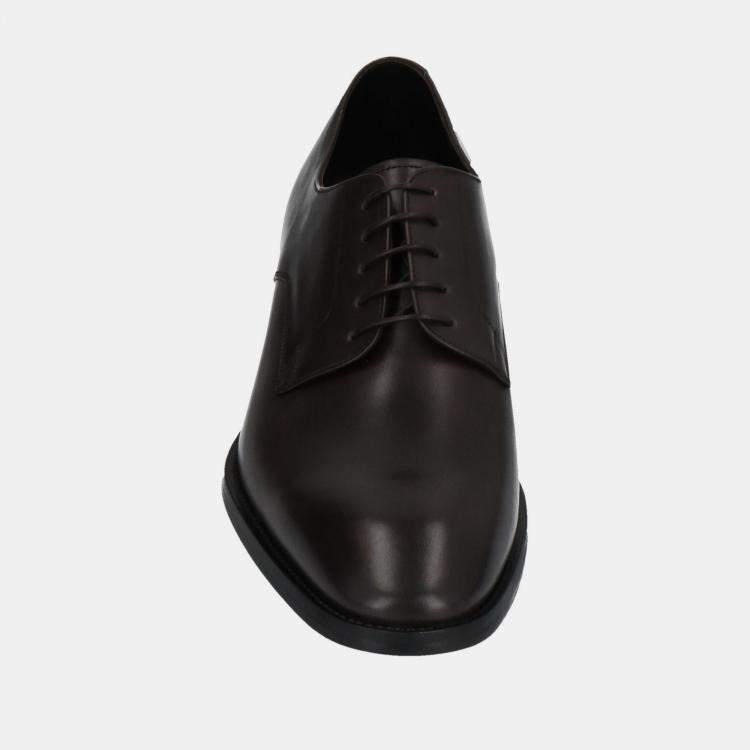 Pre Owned Giorgio Armani Brown Leather Lace Up Derby 41