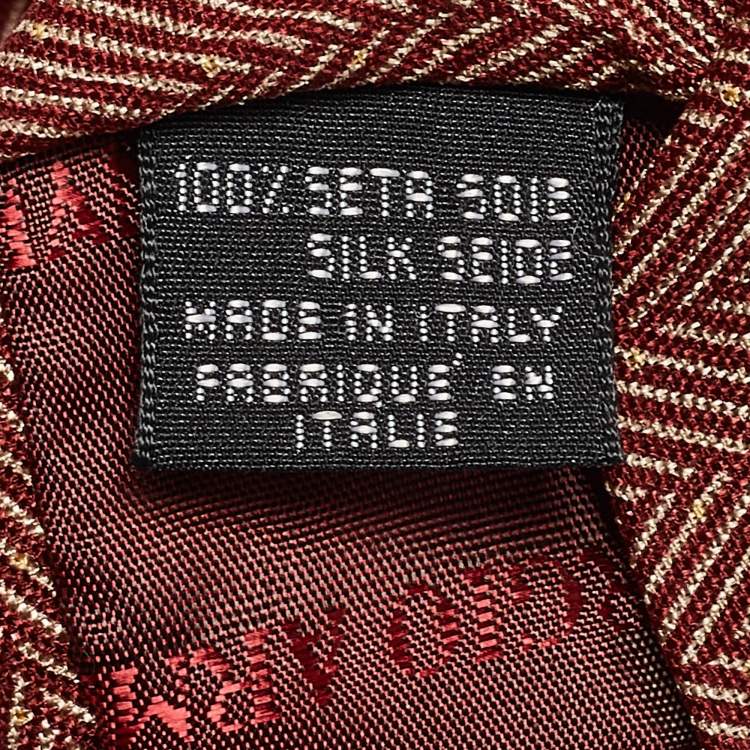 Pre Owned Giorgio Armani Vintage Brown Stripe Silk Traditional Tie 