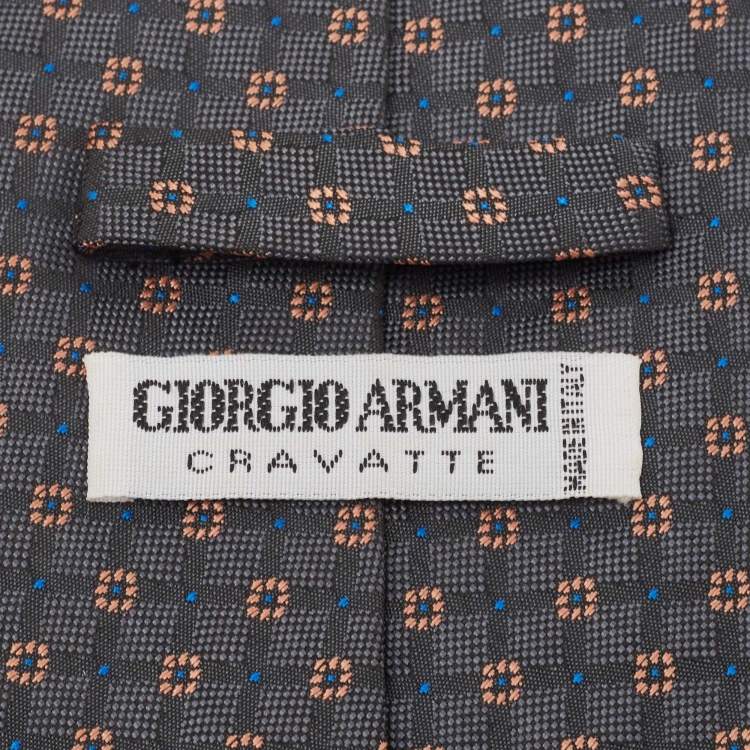 Pre Owned Giorgio Armani Cravatte Patterned Silk Traditional Tie