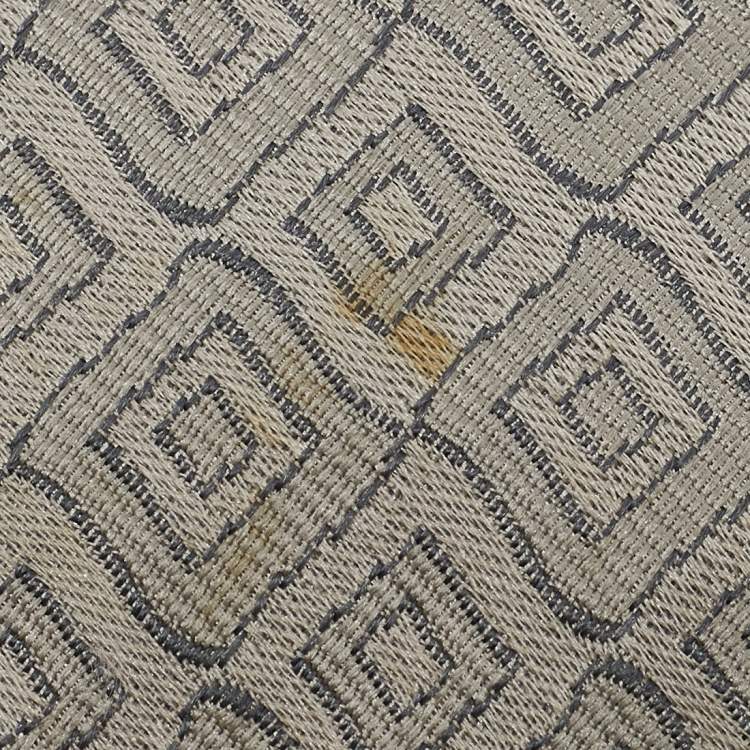 Pre Owned Giorgio Armani Grey Jacquard Silk Traditional Tie
