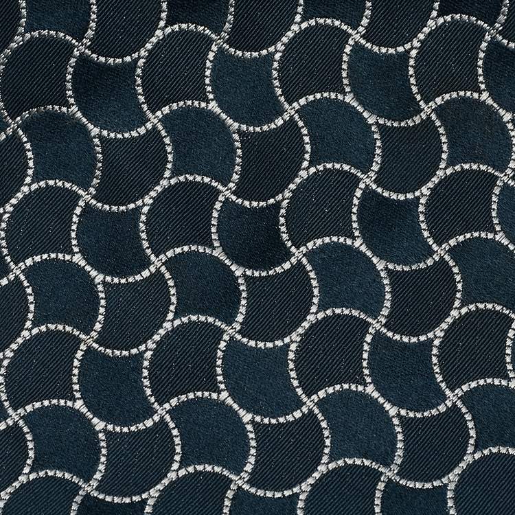 Pre Owned Giorgio Armani Blue Geometric Silk Traditional Tie