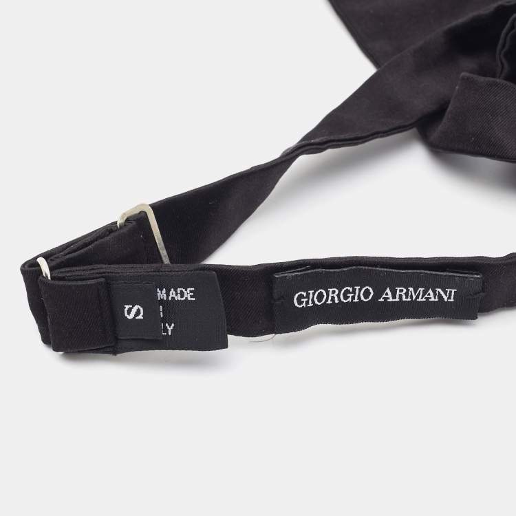 Pre Owned Giorgio Armani Black Open Bow Tie S