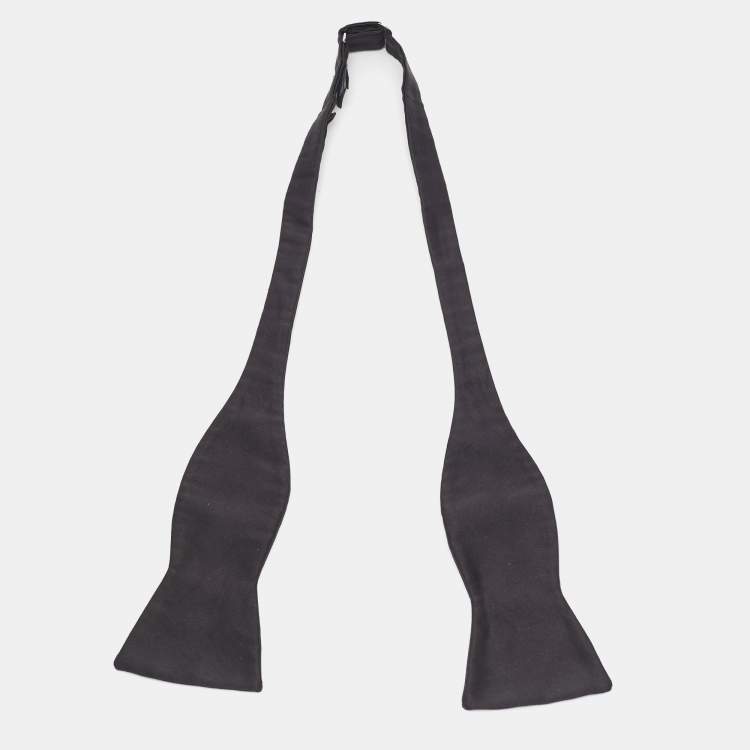 Pre Owned Giorgio Armani Black Open Bow Tie S
