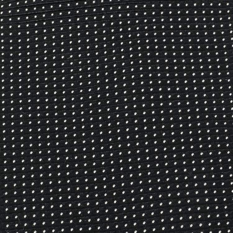 Pre Owned Giorgio Armani Black Jacquard Silk Traditional Tie 