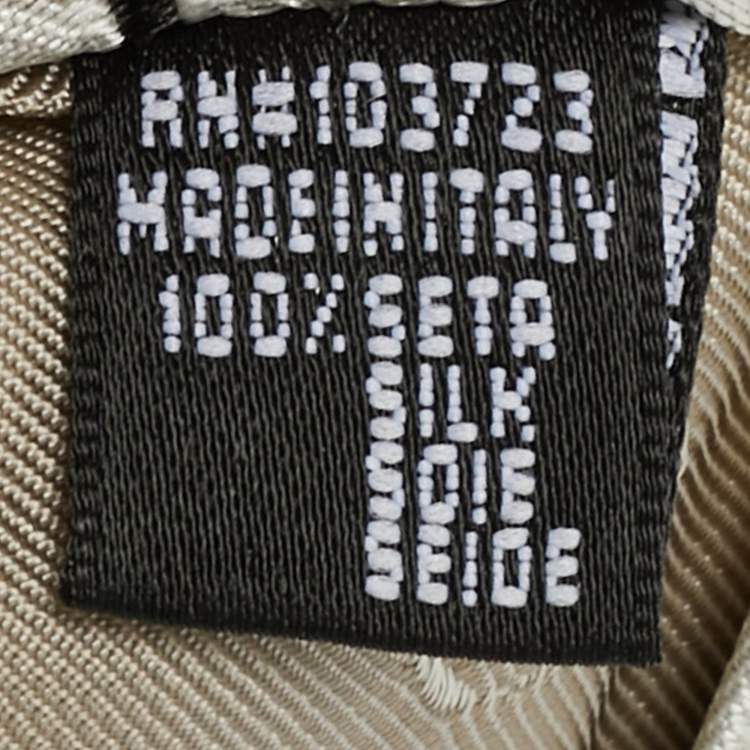 Pre Owned Giorgio Armani Ivory Stripe Pattern Silk Traditional Tie