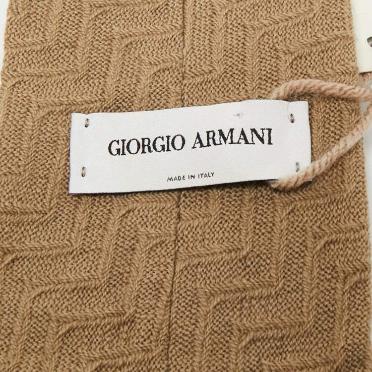 Pre Owned Giorgio Armani Dark Beige Wool Tie