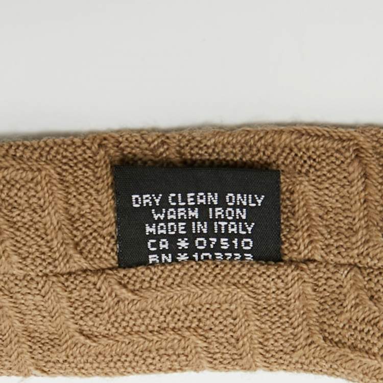Pre Owned Giorgio Armani Dark Beige Wool Tie