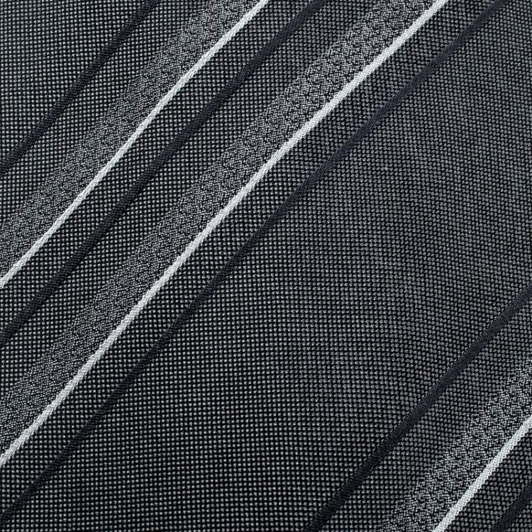 Pre Owned Giorgio Armani Grey Horizontal Striped Silk Jacquard Tie