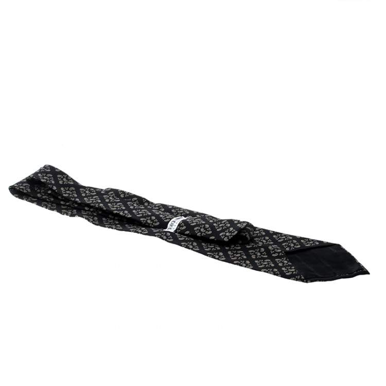 Pre Owned Giorgio Armani Cravatte Black Paisley Printed Silk Traditional Tie