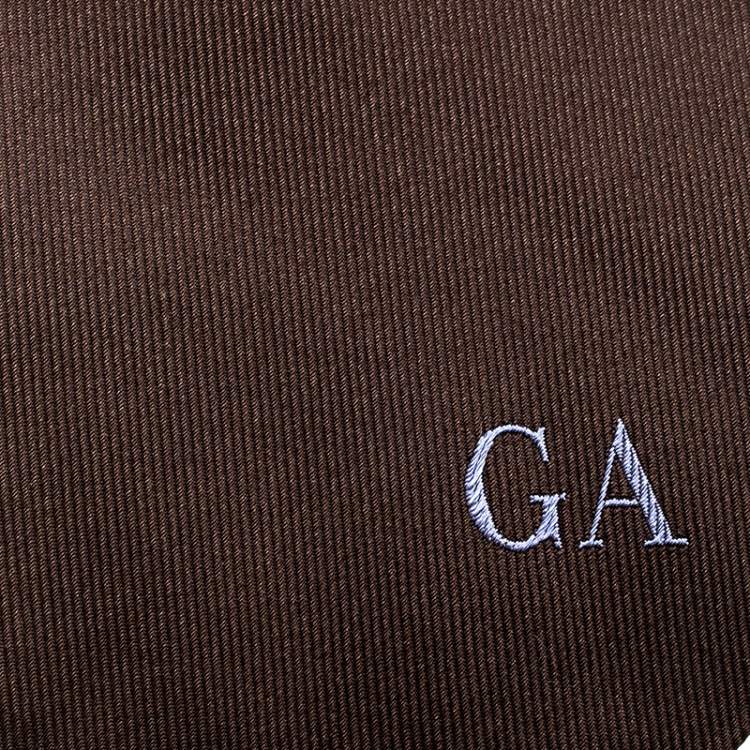 Pre Owned Giorgio Armani Brown Contrast Diagonal Striped Traditional Silk Tie