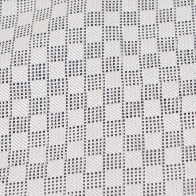 Pre Owned Giorgio Armani Monochrome Checked Silk Jacquard Traditional Tie