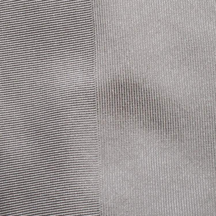 Pre Owned Giorgio Armani Grey Tonal Pinstripe Silk Jacquard Classic Tie