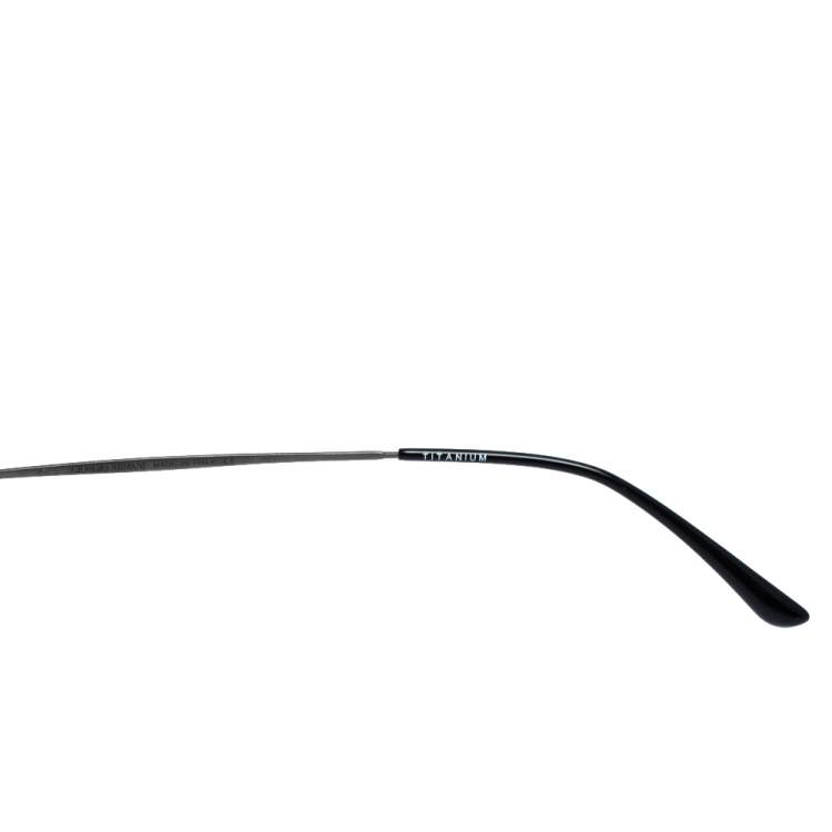 Pre Owned Giorgio Armani Matte Gunmetal/ Grey AR6018-T Frames of Life Oval Sunglasses