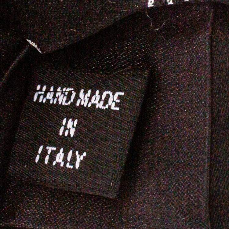 Pre Owned Giorgio Armani Black Logo Jacquard Silk Tie